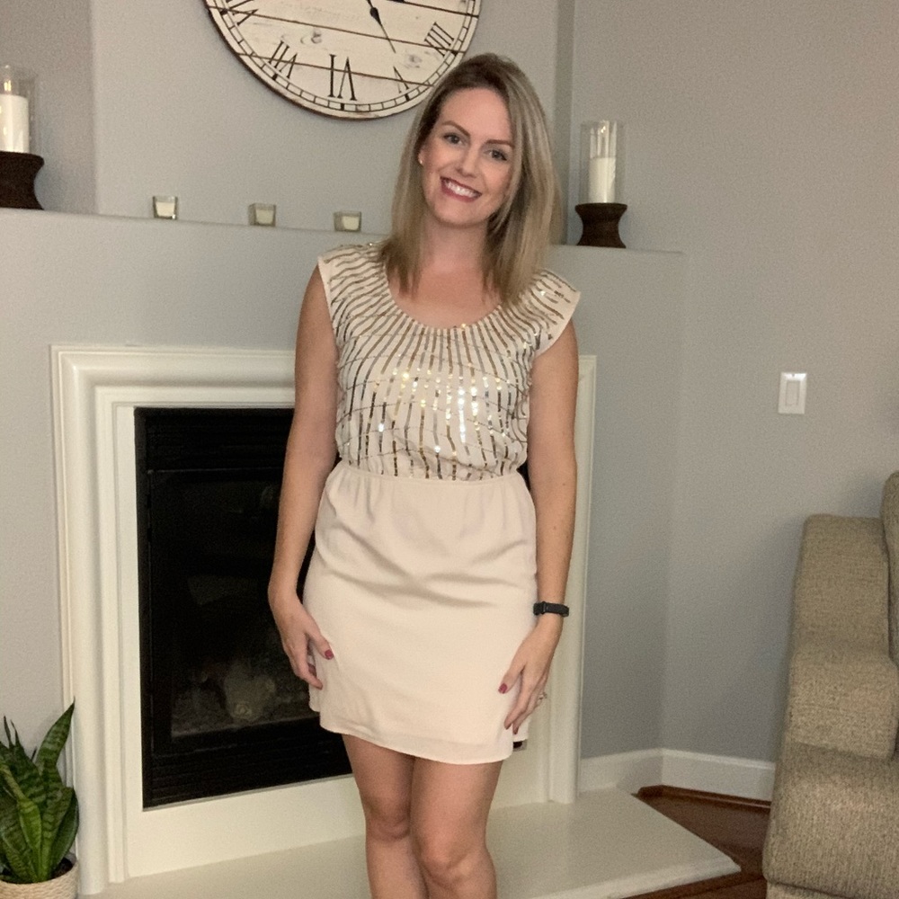 Cream/Champagne Sequin Dress